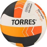 Мяч волейбольный TORRES Simple Orange, TPU, машинная сшивка, 18 панелей, р. 5